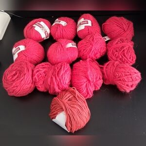 NWT Lot Of 13 Valley Yarn 12 Red Wool/Alpaca/Acrylic 1 Orange Extrafine Merino